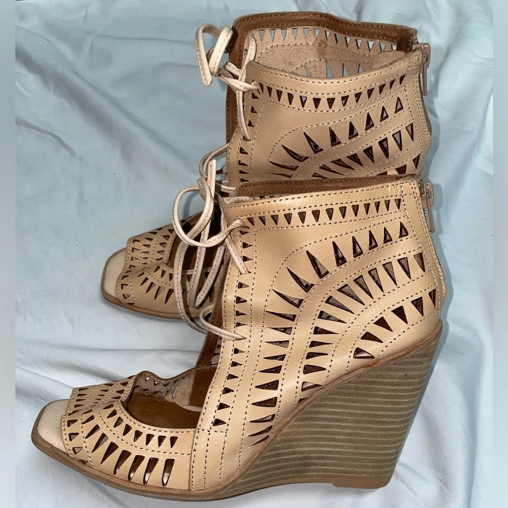 Jeffrey‎ Campbell Lace-Up Rodillo Wedges Women’s Size 8 Coastal Cowgirl Western